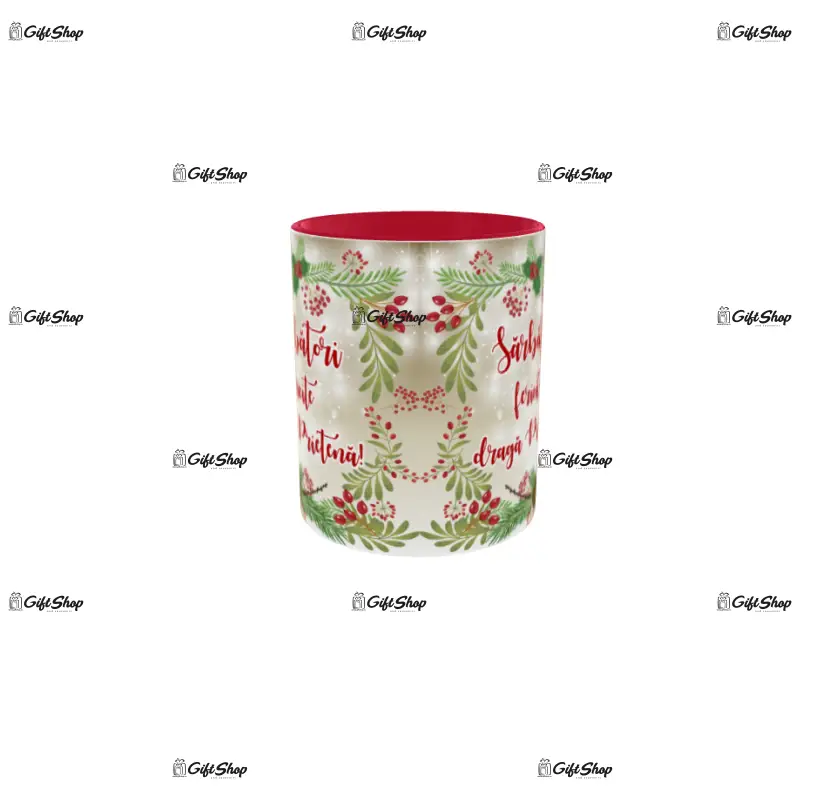 Sarbatori fericite draga prietena, cana ceramica, 330ml, model cgs1716
